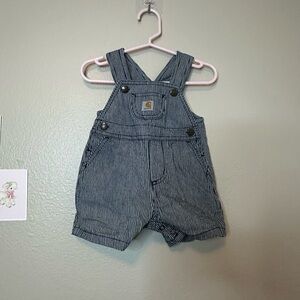 Carhartt vintage baby Blue Striped Kids Overalls 9 months size